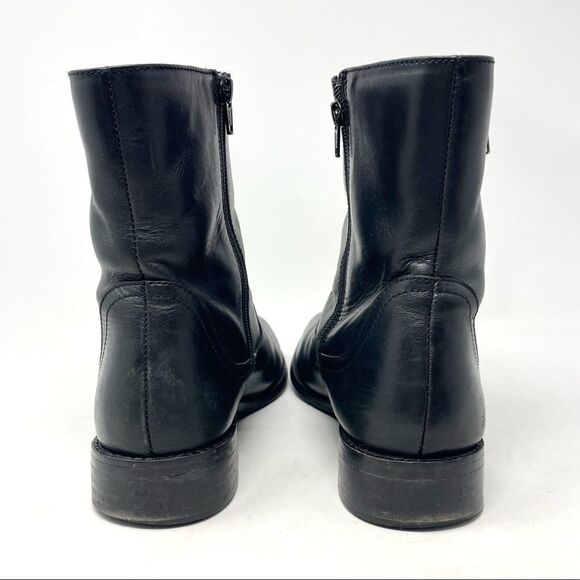 PIERRE Cardin Paris Black Side Zip Leather Ankle Boots Size 40/9 - Picture 5 of 7